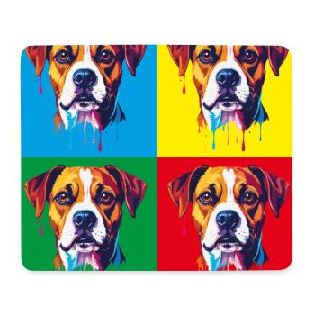 Pop Art Dog Four-Color - Mouse Pad (horizontal) - white - Front