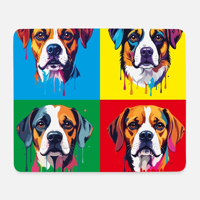 Dog Pop Art Portrait - Mouse Pad (horizontal) - white