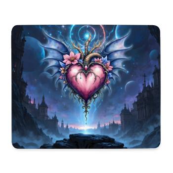 Geflügeltes Herz im Kosmos - Mousepad (Querformat) - Weiß - Vorne