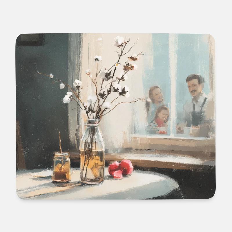Ein Fenster in warme Erinnerungen - Mousepad (Querformat) - Weiß