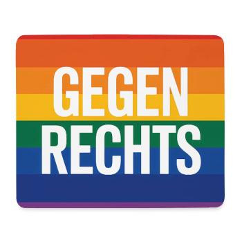 Gegen Rechts - Antifa Regenbogen Tee - Mousepad (Querformat) - Weiß - Vorne