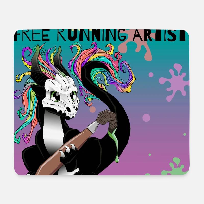 Achtung: Freier Laufender Künstler - Mousepad (Querformat) - Weiß