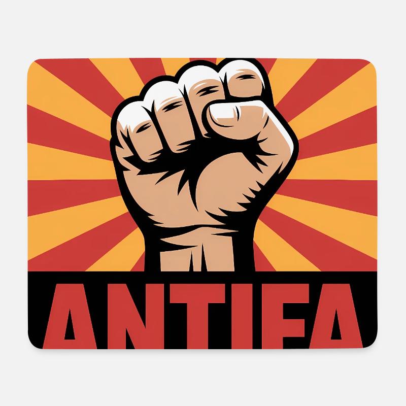 Antifa - Antifascist Merch - Mousepad (Querformat) - Weiß