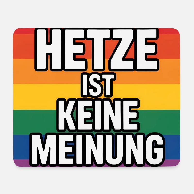 Hetze ist keine Meinung - Antifa Tee - Mousepad (Querformat) - Weiß