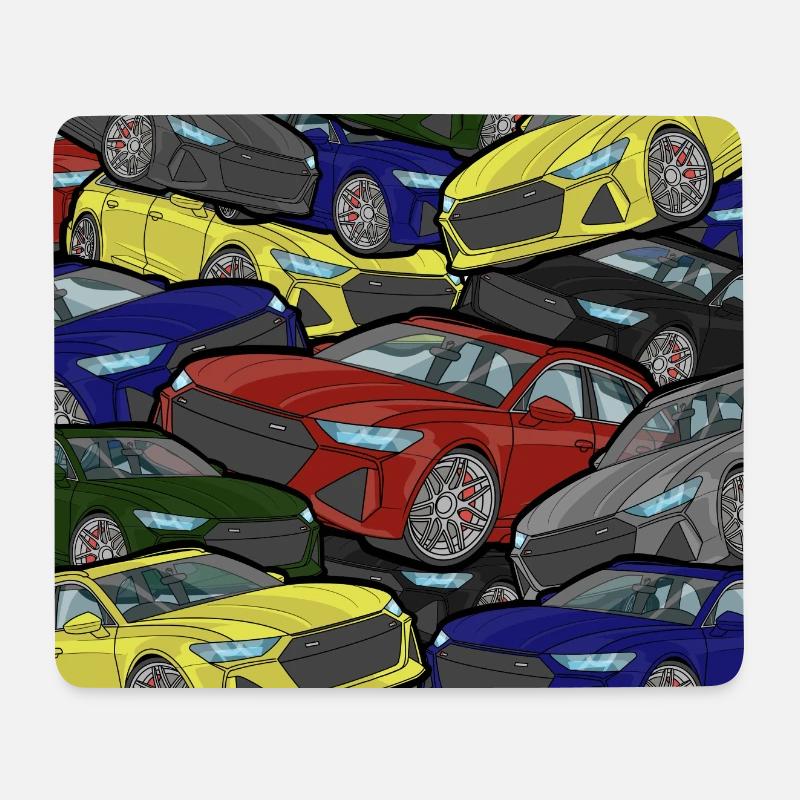 Kaleidoskop Autos Farbexplosion - Mousepad (Querformat) - Weiß