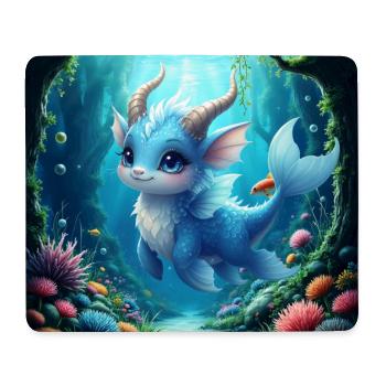 Wasserblauer Drache - Mousepad (Querformat) - Weiß - Vorne