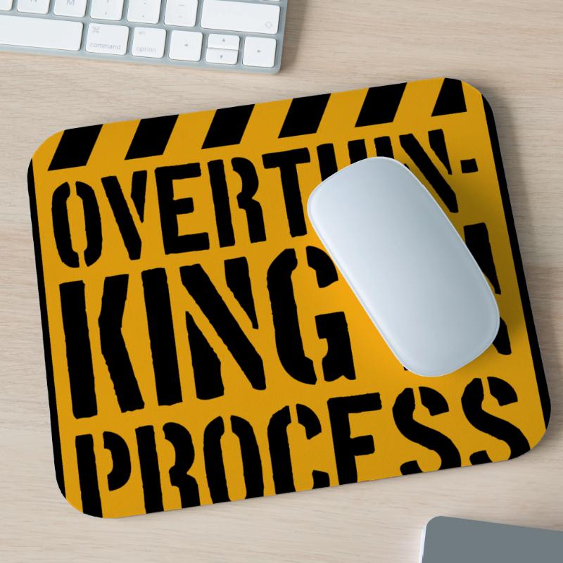 Overthinking In Process Funny Brooding Saying Logo Mouse Pad (horizontal)