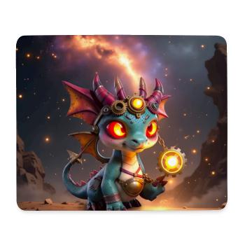 Dragon Steampunk Lumineux avec des Engrenages - Tapis de souris (format paysage) - blanc - Devant