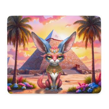 Pharao-Katze bei Sonnenuntergang - Mousepad (Querformat) - Weiß - Vorne