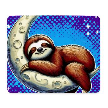 La paresse dort sur la Lune - Tapis de souris (format paysage) - blanc - Devant