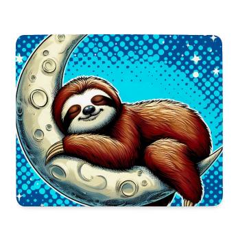 La paresse dort sur la Lune - Tapis de souris (format paysage) - blanc - Devant