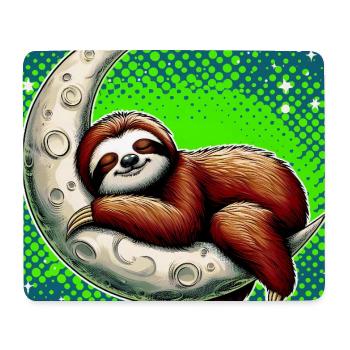 La paresse dort sur la Lune - Tapis de souris (format paysage) - blanc - Devant