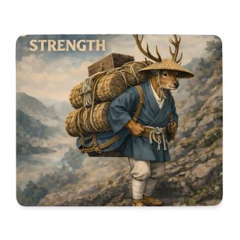 Japanese Shika Bokka Design - Mouse Pad (horizontal) - white - Front