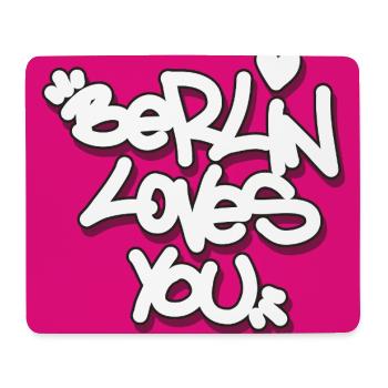 BLY_Berlin lovey you - Pink Sticker - Mousepad (Querformat) - Weiß - Vorne
