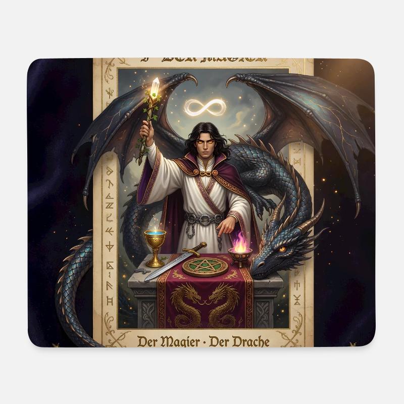 Drache, der Magier, Jahr des chinesischen Drachen - Mousepad (Querformat) - Weiß