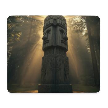 Świętowit – Slawische Statue aus den Tiefen des Waldes - Mousepad (Querformat) - Weiß - Vorne