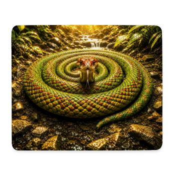 Sun-crowned cobra snake in the jungle - Mouse Pad (horizontal) - white - Front