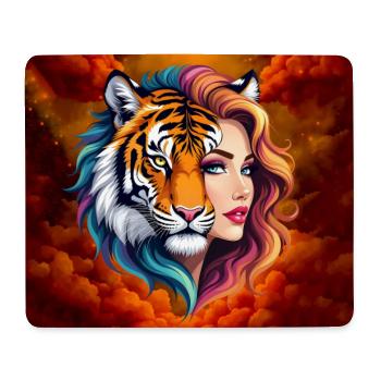 Tigre y musa en llamas - Mouse Pad (horizontal) - white - Front