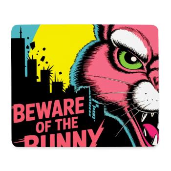Avertissement du lapin – Pop Art - Tapis de souris (format paysage) - blanc - Devant