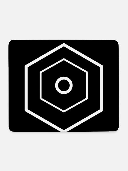 Multi-tiered hexagon logo black - Mouse Pad (horizontal) - white