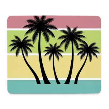 T-shirt Été Palmiers Style Retro Vintage - Tapis de souris (format paysage) - blanc - Devant