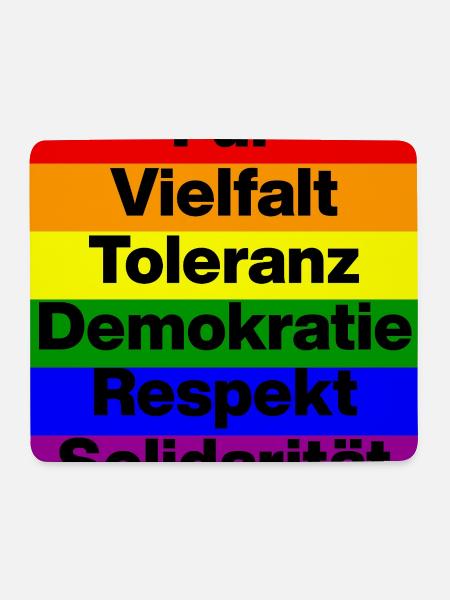 FÜR VIELFALT TOLERANZ DEMOKRATIE RESPEKT SOLIDAR - Mousepad (Querformat) - Weiß