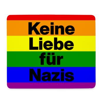 KEINE LIEBE FÜR NAZIS, NIE WIEDER, NO NZS, FCK AFD - Mousepad (Querformat) - Weiß - Vorne