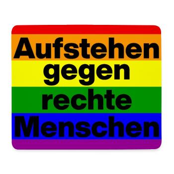 AUFSTEHEN GEGEN RECHTE MENSCHEN, NIE WIEDER - Mousepad (Querformat) - Weiß - Vorne