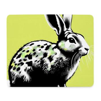 lapin - Tapis de souris (format paysage) - blanc - Devant