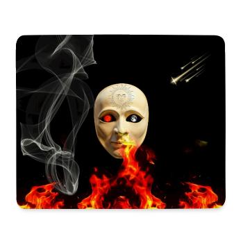 Masque d’Enfer : Soleil Céleste - Tapis de souris (format paysage) - blanc - Devant