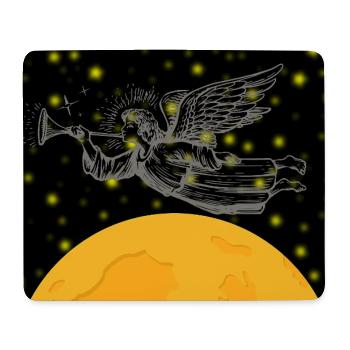 Angel Trumpet Over Moon - Mouse Pad (horizontal) - white - Front