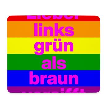 ICH BIN GERNE LINKS GRÜN VERSIFFT, NO NZS, FRIEDEN - Mousepad (Querformat) - Weiß - Vorne