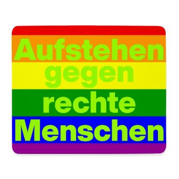 AUFSTEHEN GEGEN RECHTE MENSCHEN NIE WIEDER, NO NZS - Mousepad (Querformat) - Weiß - Vorne