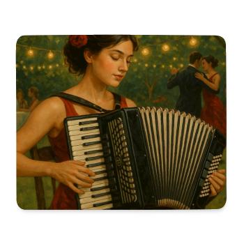 Accordéoniste au festival de danse d’été - Tapis de souris (format paysage) - blanc - Devant