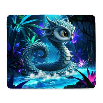Dragon bleuâtre dans une jungle lumineuse - Tapis de souris (format paysage) - blanc - Devant