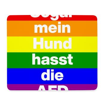 SOGAR MEIN HUND HASST DIE AFD, NO AFD NO NZS WEISS - Mousepad (Querformat) - Weiß - Vorne