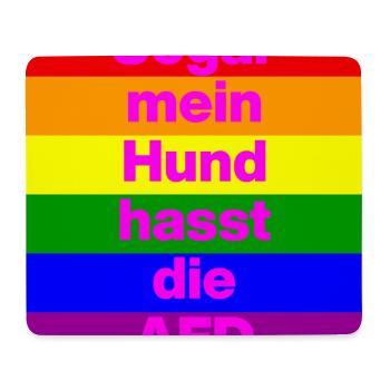 SOGAR MEIN HUND HASST DIE AFD, NO AFD NO NZS PINK - Mousepad (Querformat) - Weiß - Vorne