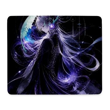 Celestial Moon Goddess Fantasy Art – Cosmic Purple - Mousepad (Querformat) - Weiß - Vorne
