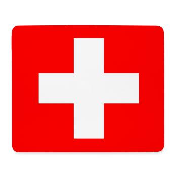 Schweizer Fahne: weisses Kreuz auf rot - Mousepad (Querformat) - Weiß - Vorne