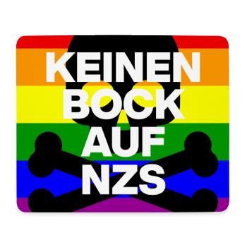 KEINEN BOCK AUF FASCHOS, NO NZS, NO AFD SCHWARZ - Mousepad (Querformat) - Weiß - Vorne