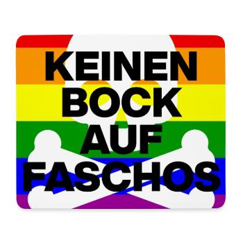 KEINEN BOCK AUF FASCHOS, NO NZS, NO AFD, NIE WIEDR - Mousepad (Querformat) - Weiß - Vorne