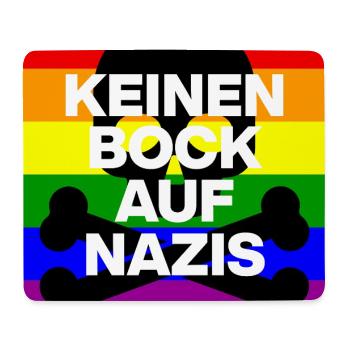 KEINEN BOCK AUF NAZIS, NO NZS, NO AFD, SKULL BLACK - Mousepad (Querformat) - Weiß - Vorne