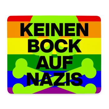 KEINEN BOCK AUF NAZIS, NO NZS, NO AFD, SKULL GRÜN - Mousepad (Querformat) - Weiß - Vorne