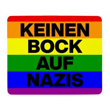 KEINEN BOCK AUF NAZIS, NO NZS, NO AFD, REGENBOGEN - Mousepad (Querformat) - Weiß - Vorne