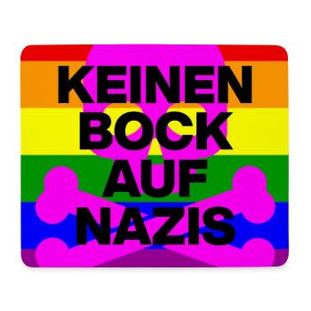 KEINEN BOCK AUF NAZIS, NO NZS, NO AFD, SKULL PINK - Mousepad (Querformat) - Weiß - Vorne