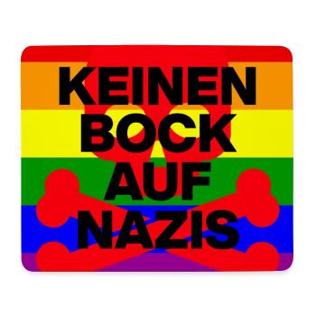 KEINEN BOCK AUF NAZIS, NO NZS, NO AFD, SKULL ROT - Mousepad (Querformat) - Weiß - Vorne