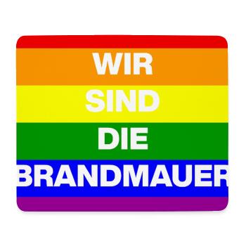 Wir sind die Brandmauer, No NZS, No AFD, weiß - Mousepad (Querformat) - Weiß - Vorne