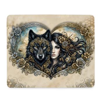 Clockwork Wolf's Heart - Mouse Pad (horizontal) - white - Front