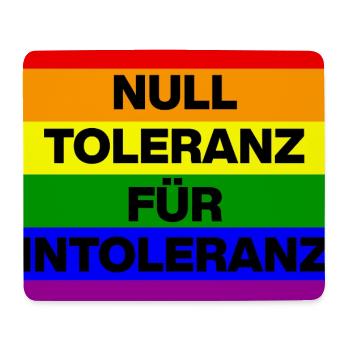 NULL TOLERANZ FÜR INTOLERANZ, GEGEN RECHTS, NO AFD - Mousepad (Querformat) - Weiß - Vorne