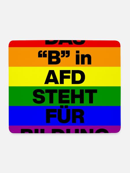 DAS B IN AFD STEHT FÜR BILDUNG, NIE WIEDER, NO AFD - Mousepad (Querformat) - Weiß